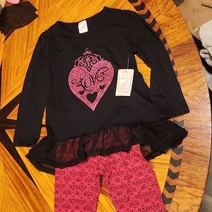 Swiggers girl toddler 2T long sleeve shirt/pant combo